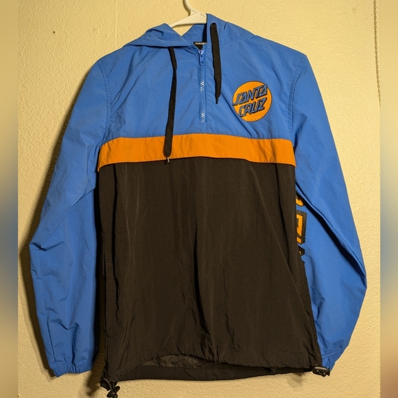 Santa Cruz Blue and Black Windbreaker Size Small - Picture 1 of 8